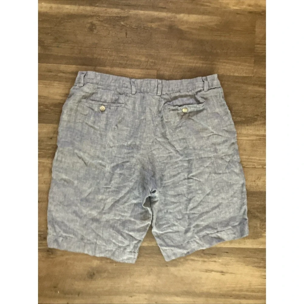 Banana Republic BR 100% Linen Chino Shorts Blue Mens Sz 35